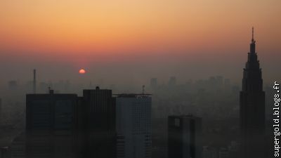 sur la plus grande mégapole du monde;  vue du 44ème étage